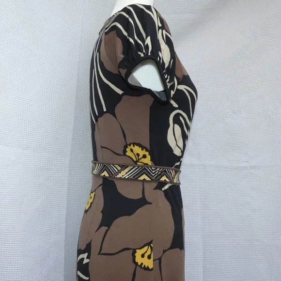 BCBG MaxAzria Tropical Print V Neck Sheath Dress, Size S - Picture 5 of 10